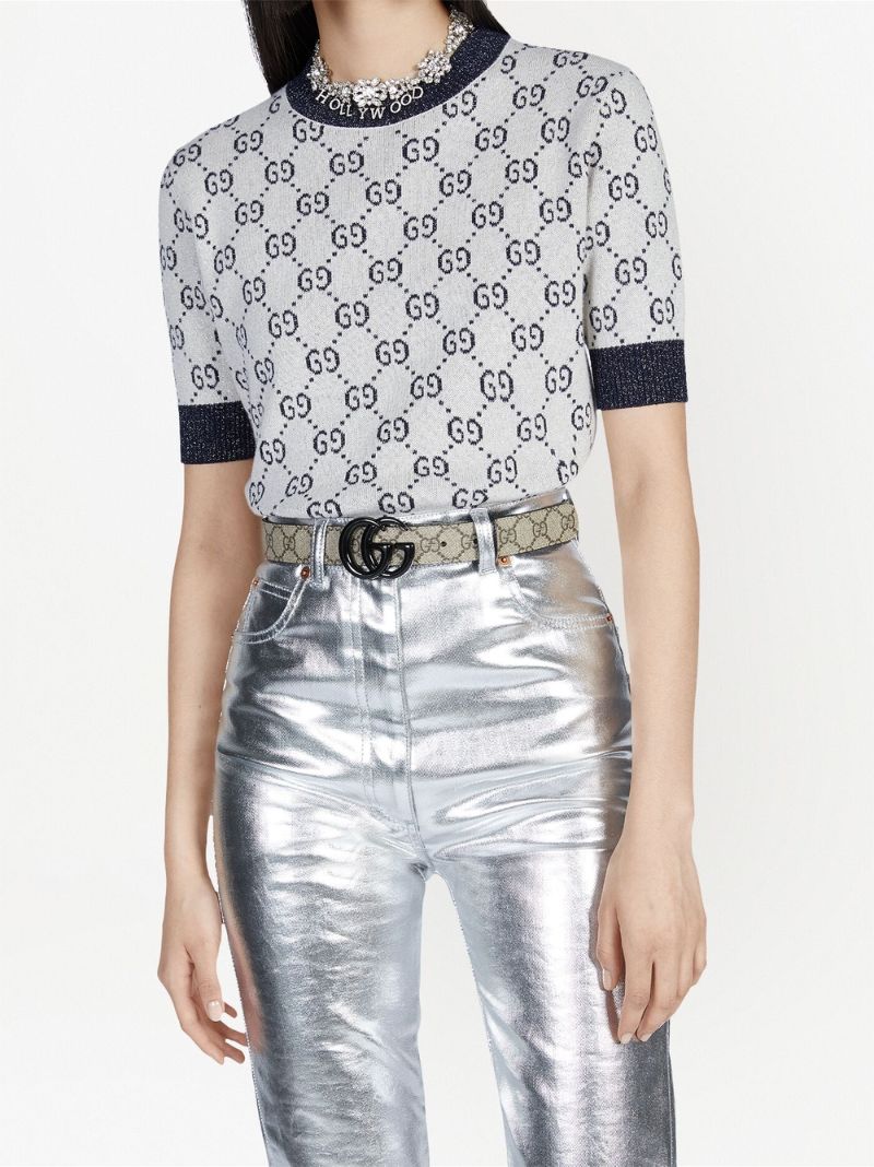 Neutral Gg Supreme Contrast Buckle Belt