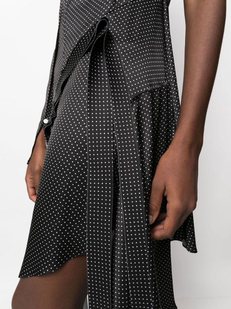 Black Lasso One-shoulder Polka Dot Dress