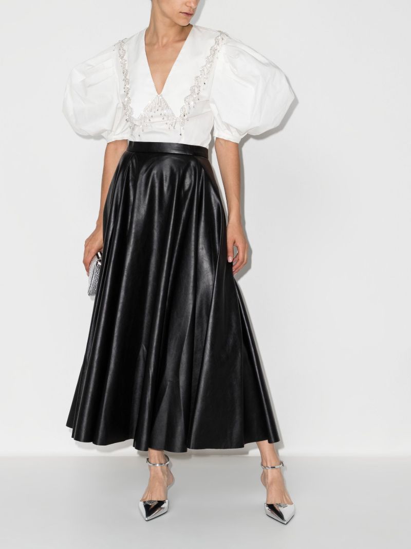 White Embellished Puff Sleeve Blouse