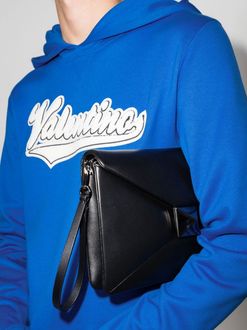 Blue Logo Patch Cotton Hoodie
