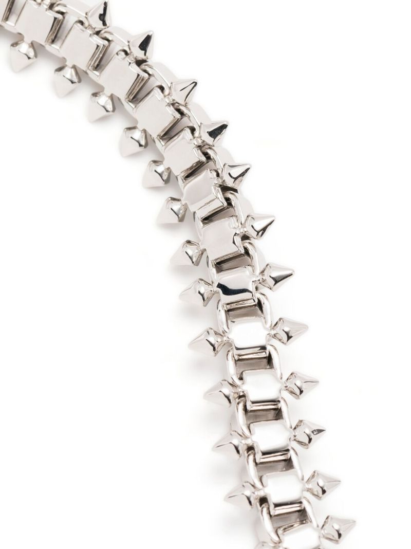 Silver-tone Square and Spike Choker Necklace