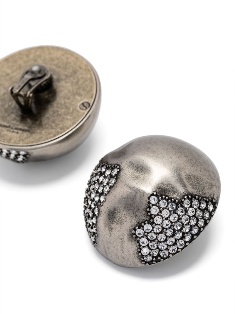 Silver-tone Crystal Embellished Stud Earrings