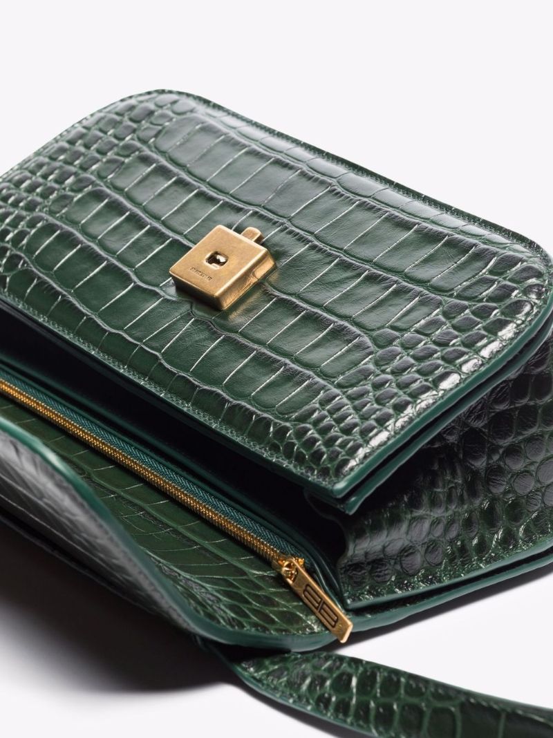 Green Gossip Small Mock Croc Leather Shoulder Bag