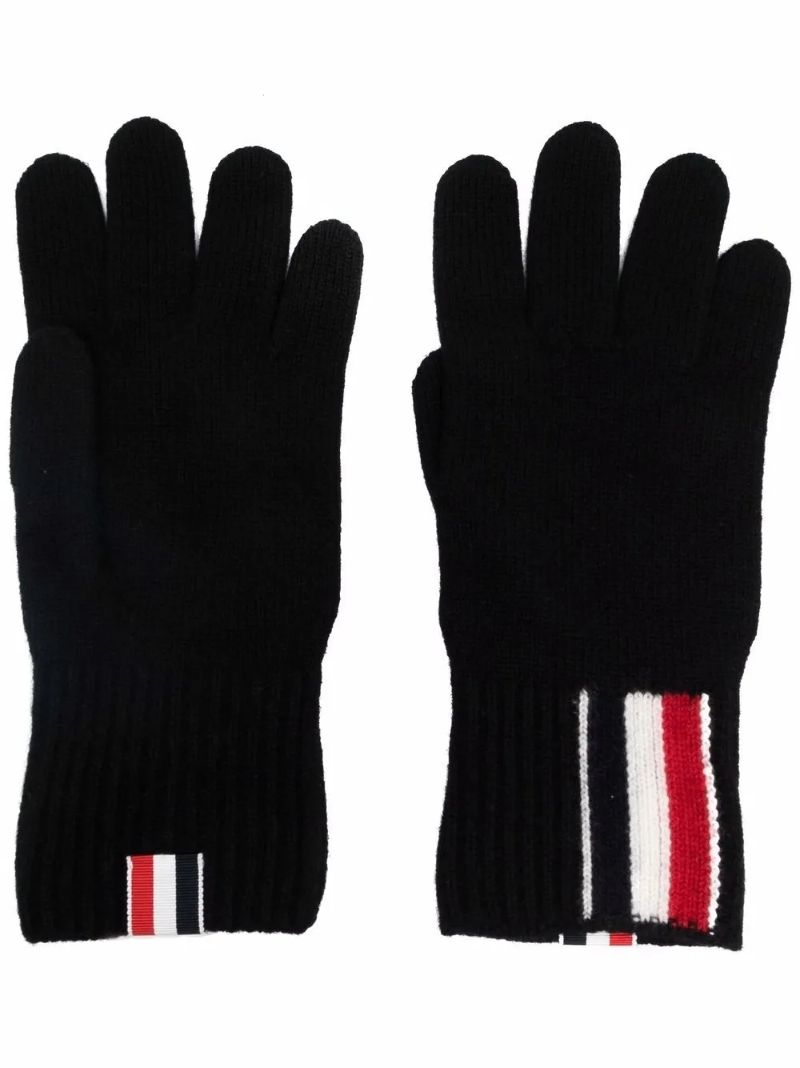 Rwb-stripe Merino Wool Gloves