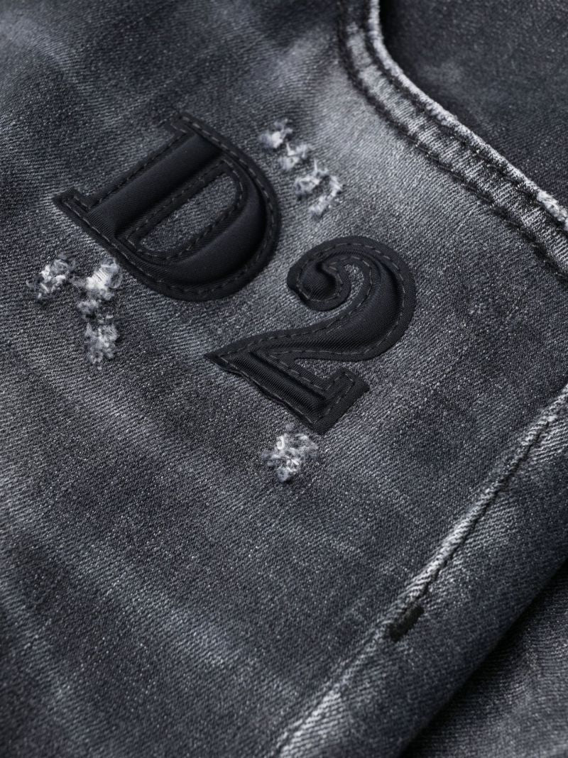 Black Faded Slim Leg Jeans