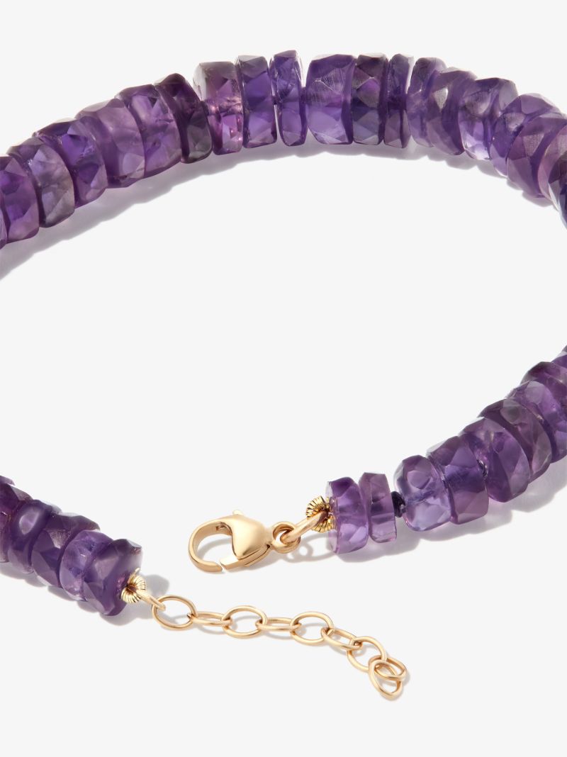 14k Yellow Gold Atlas Amethyst Beaded Bracelet