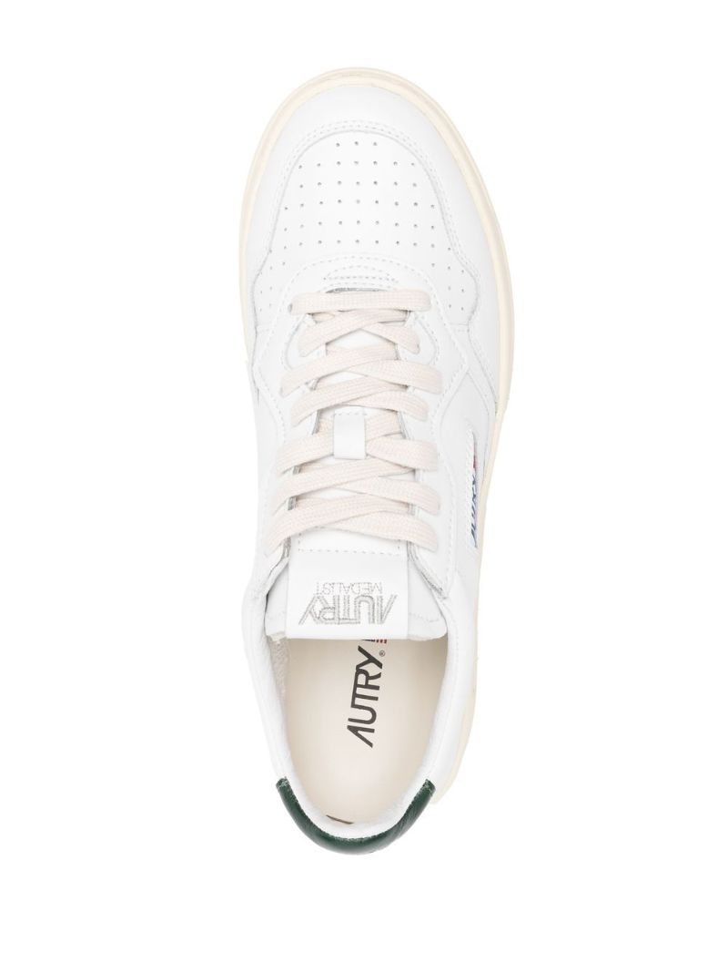 White Medalist Leather Sneakers