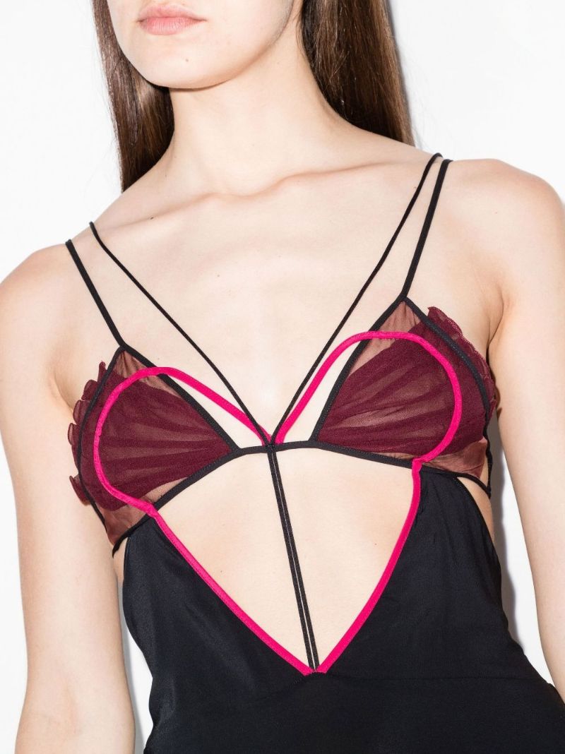 Black Heart Cutout Silk Mini Dress