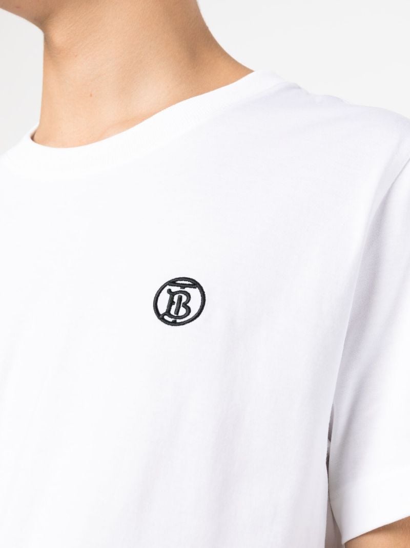 White Embroidered Logo Cotton T-shirt