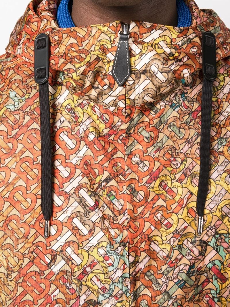 Orange Stanford Monogram Print Jacket