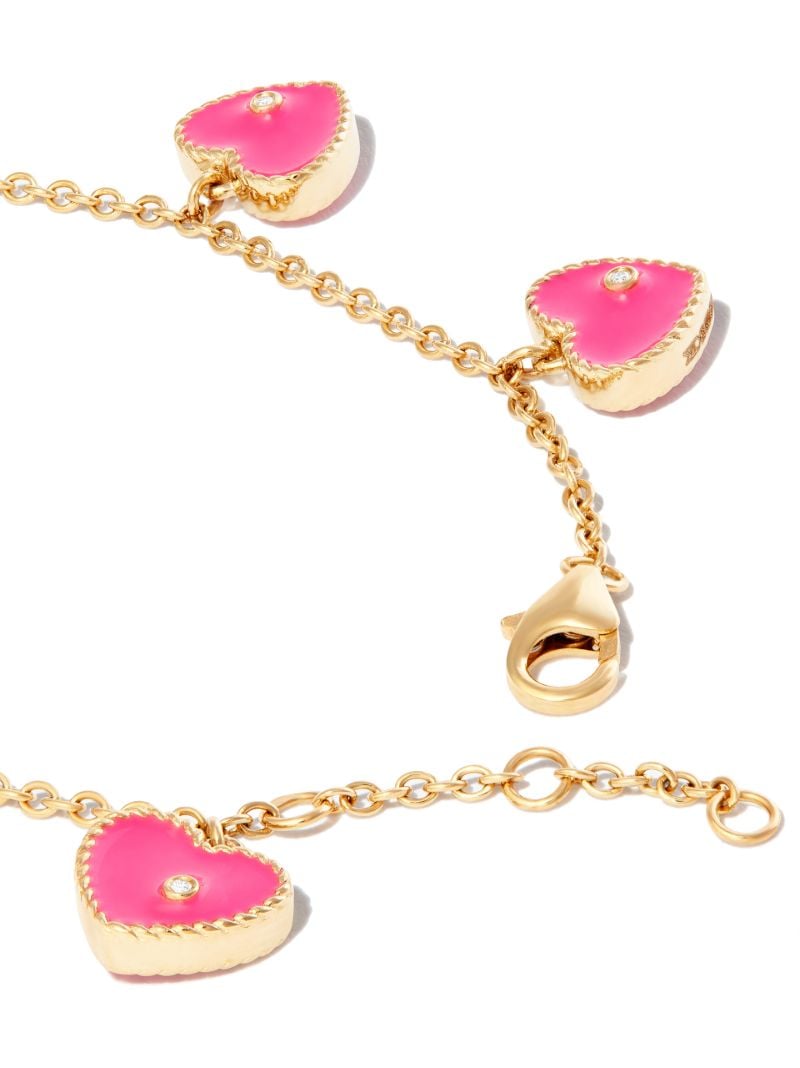 9k Gold Diamond Heart Bracelet