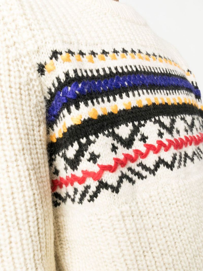 Neutral Gerald Wool Jacquard Sweater