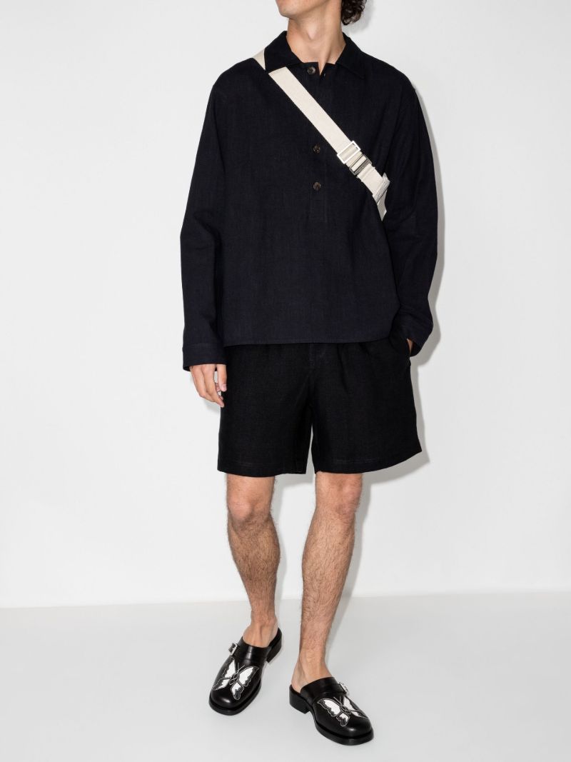Black Linen Lounge Shorts