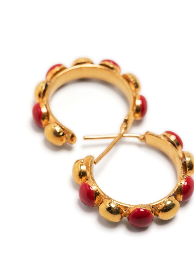 Gold Plated Mini CrÃ_x0083_©ole Enamel Hoop Earrings