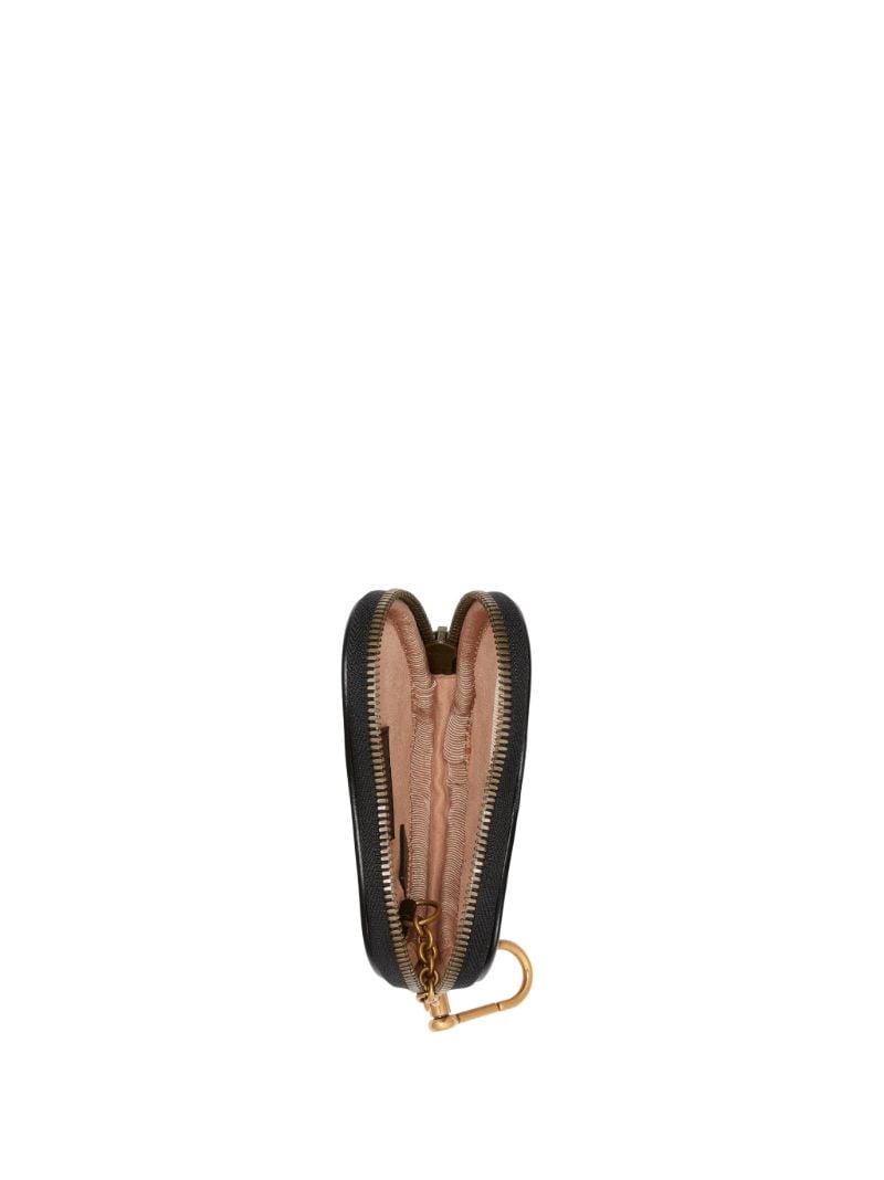 Black Gg Marmont Heart Leather Coin Purse
