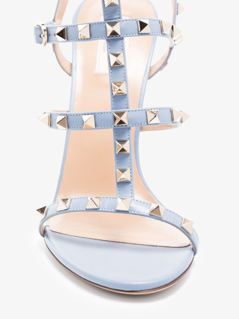 Blue Rockstud 105 Leather Sandals