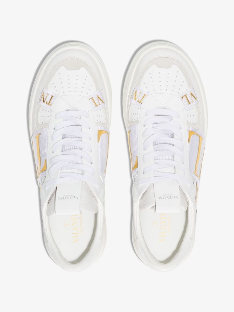 White Vl7n Low-top Leather Sneakers