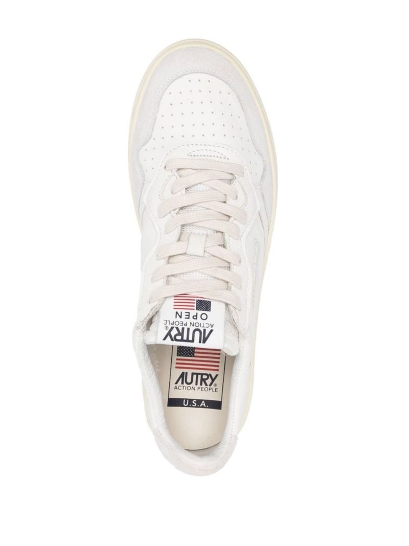 White Medalist Leather Sneakers