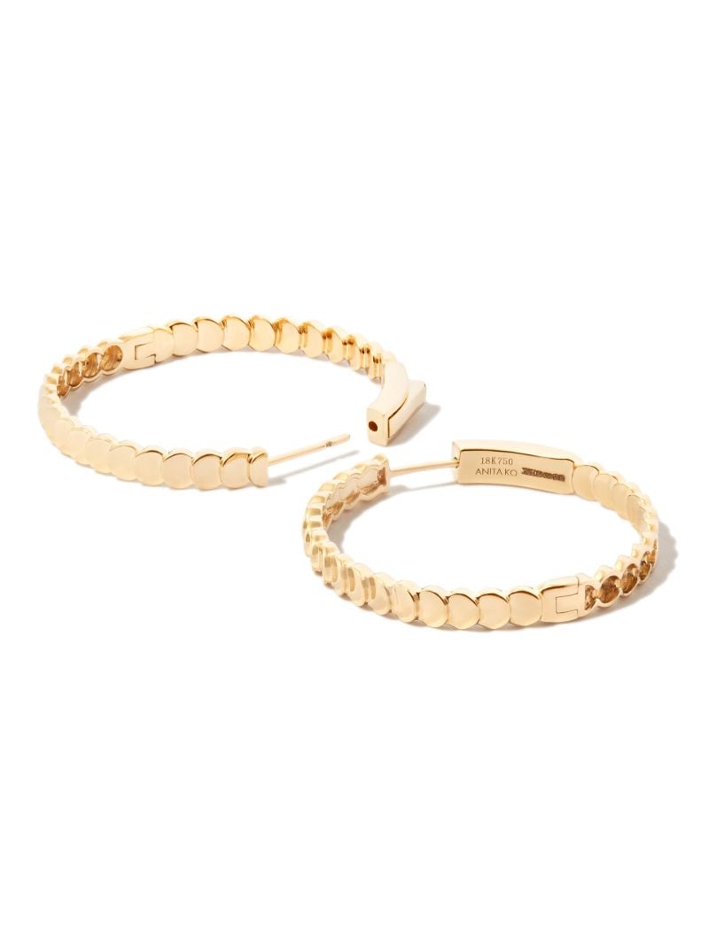 18k Yellow Gold Large Luna Hoop Earrings