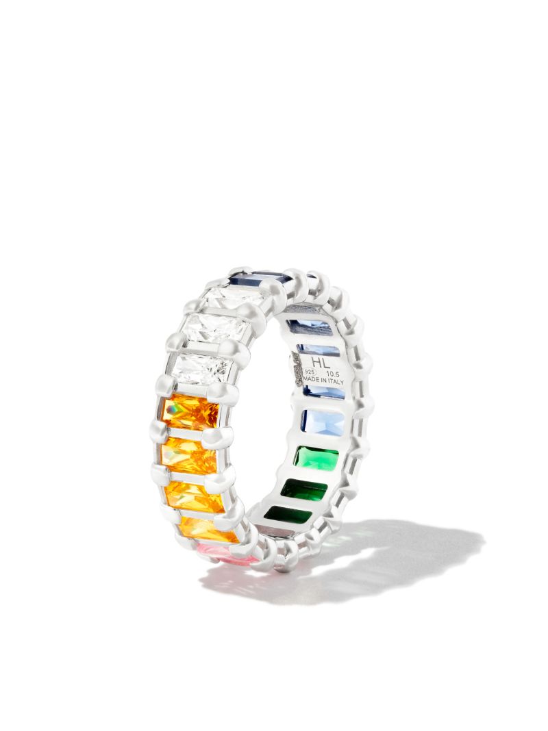 Sterling Silver Rainbow Crystal Eternity Ring