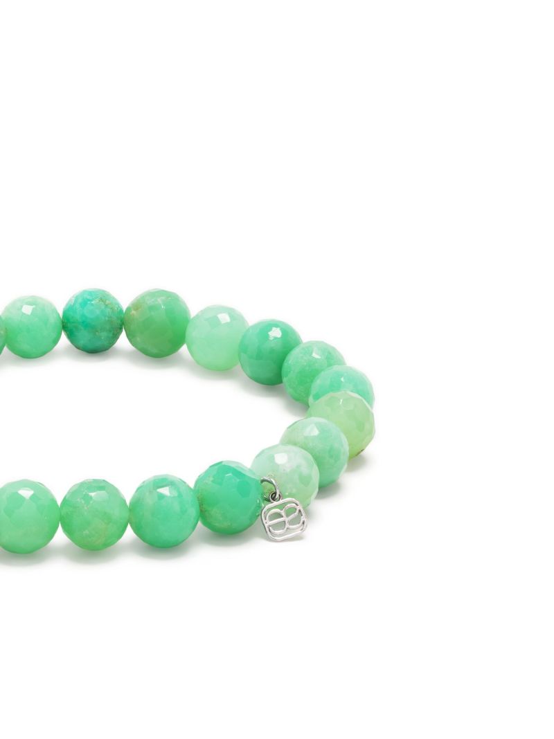 14k White Gold Jade and Crystal Bracelet