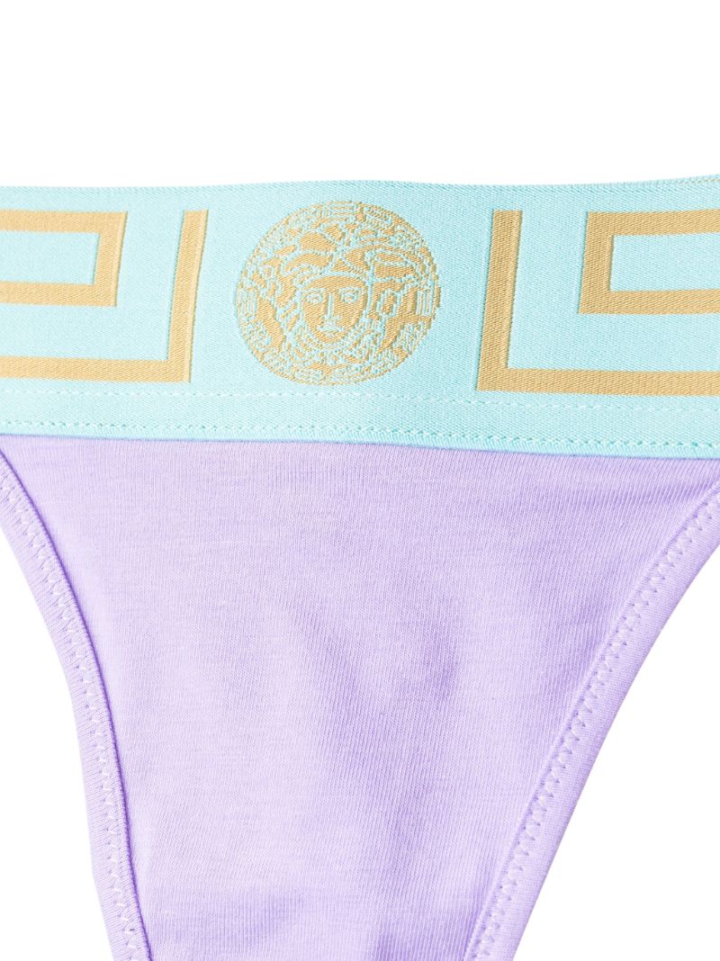 Purple Greca Border Thong