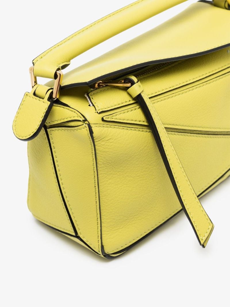 Yellow Puzzle Small Leather Shoulder Bag