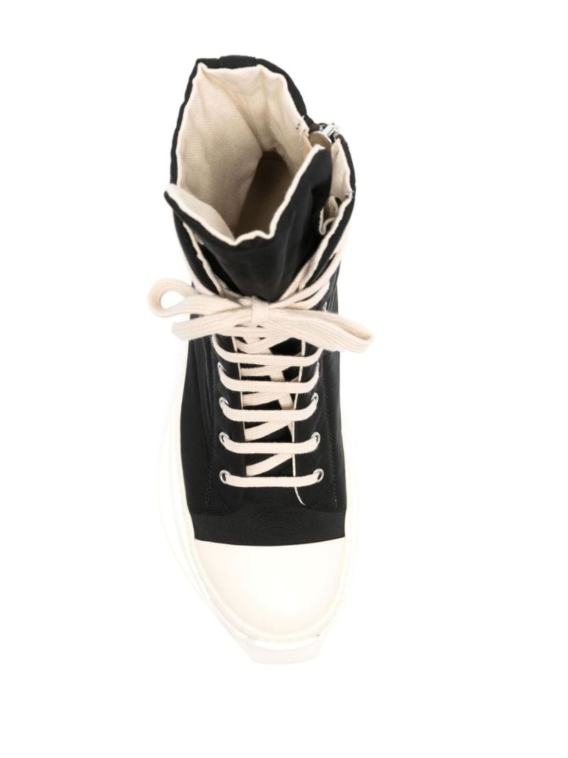 Black Abstract High-top Textile Sneakers