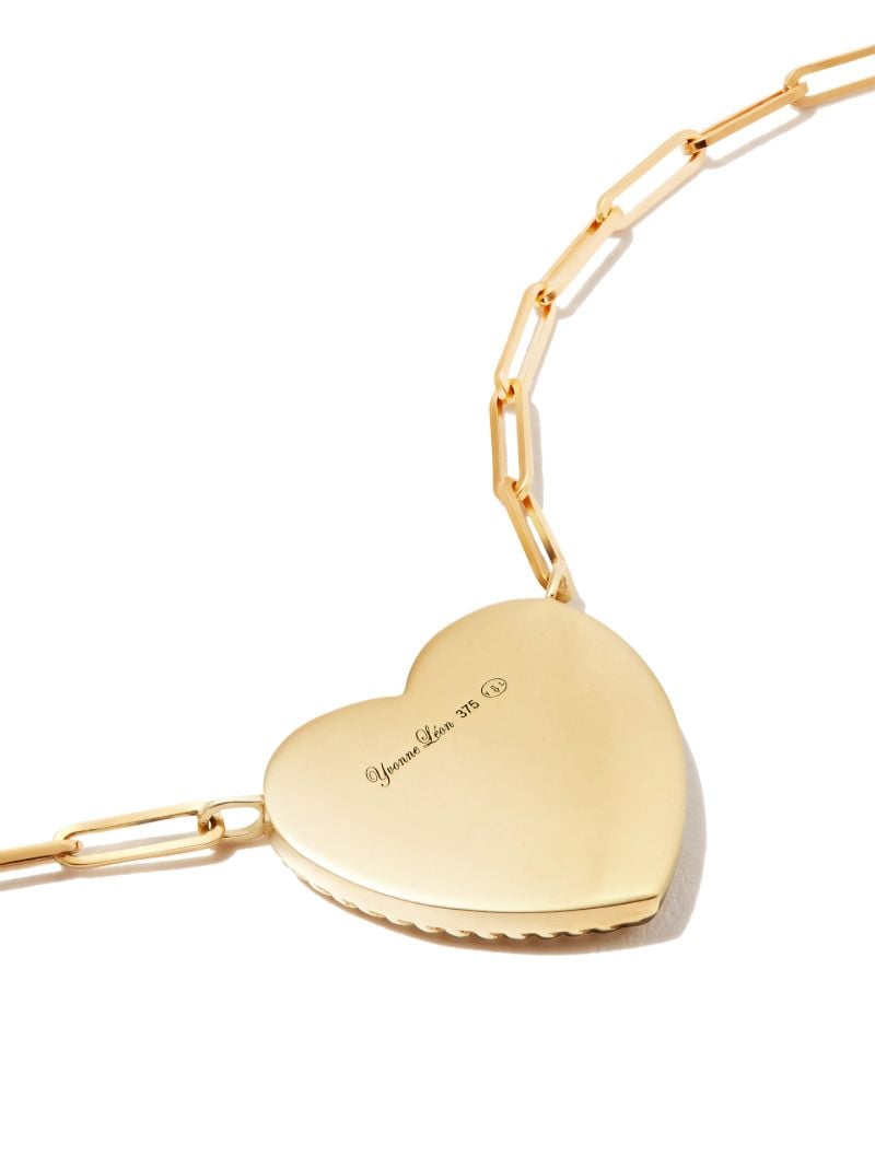 18k Yellow Gold Agate Heart Pendant Necklace