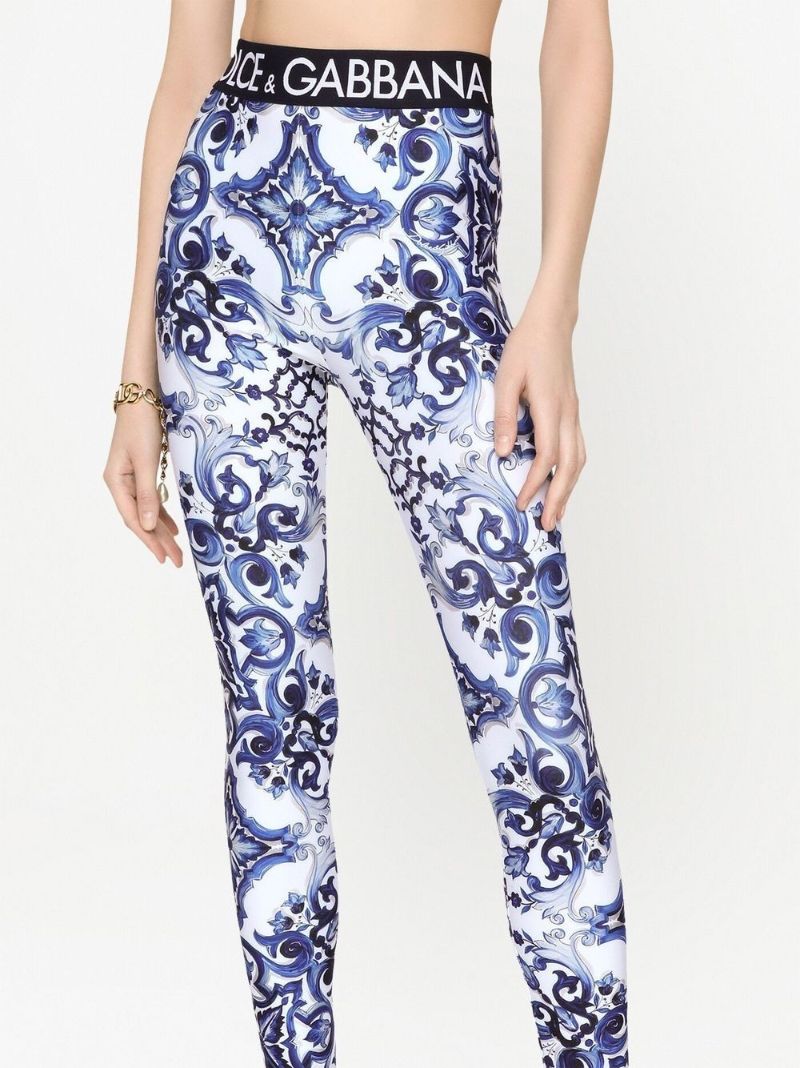 Blue Majolica Print Leggings