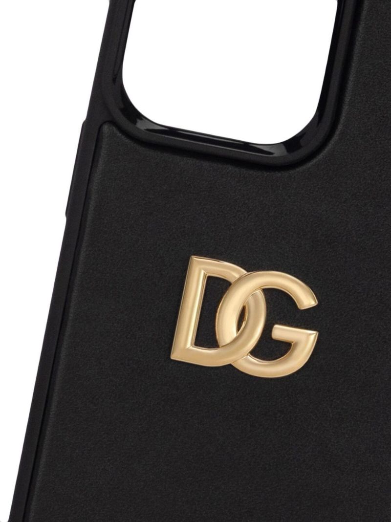 Black Dg Logo Iphone 13 Pro Leather Case