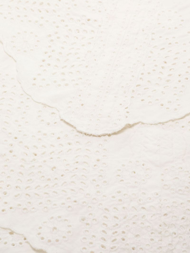 White Paris Vienne Eyelet Embroidered Tablecloth