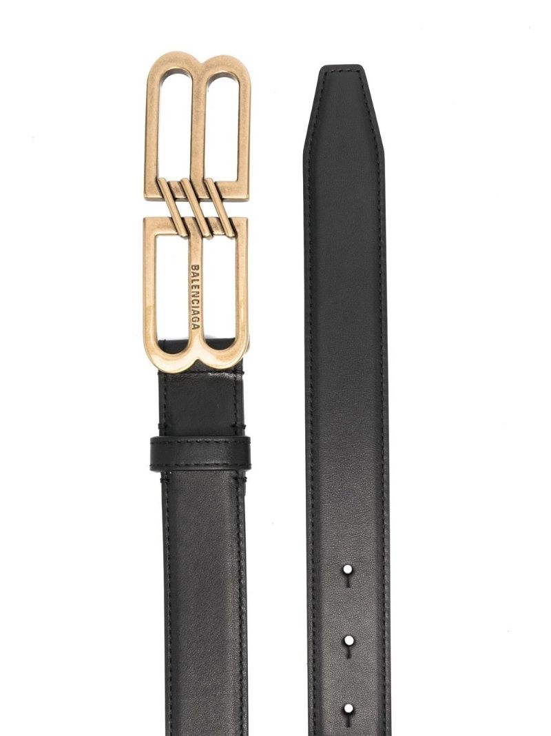 Black Bb Signature Leather Belt