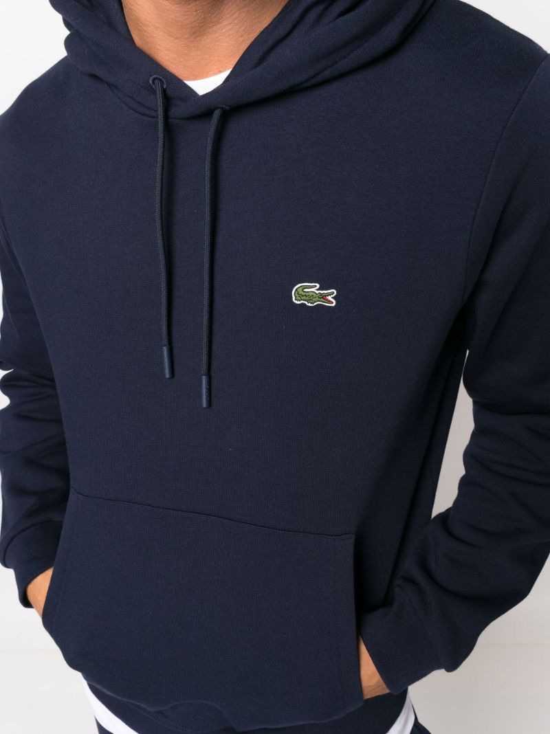 Blue Logo Patch Drawstring Hoodie