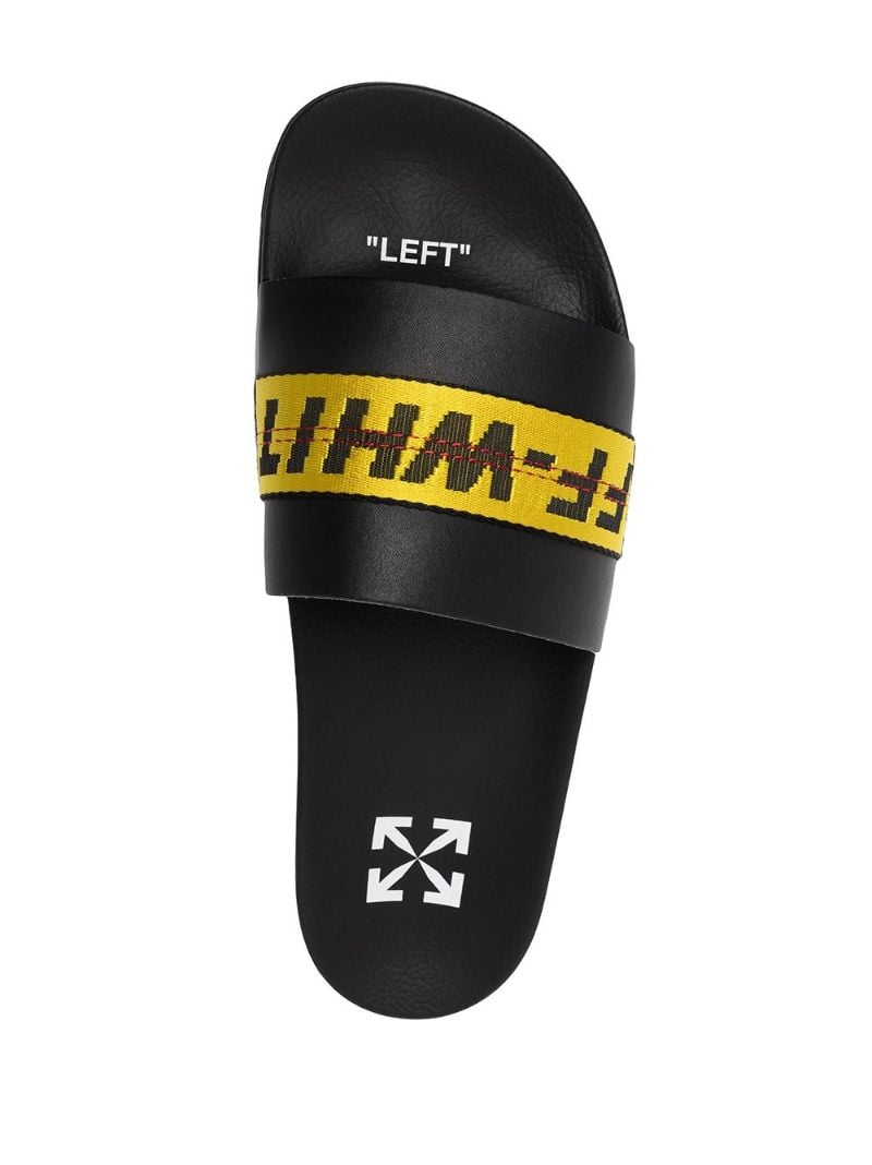 Black Industrial Logo Band Slides