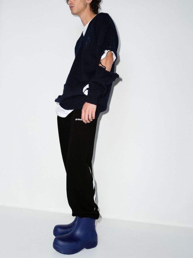 Black Diag Helvetica Track Pants