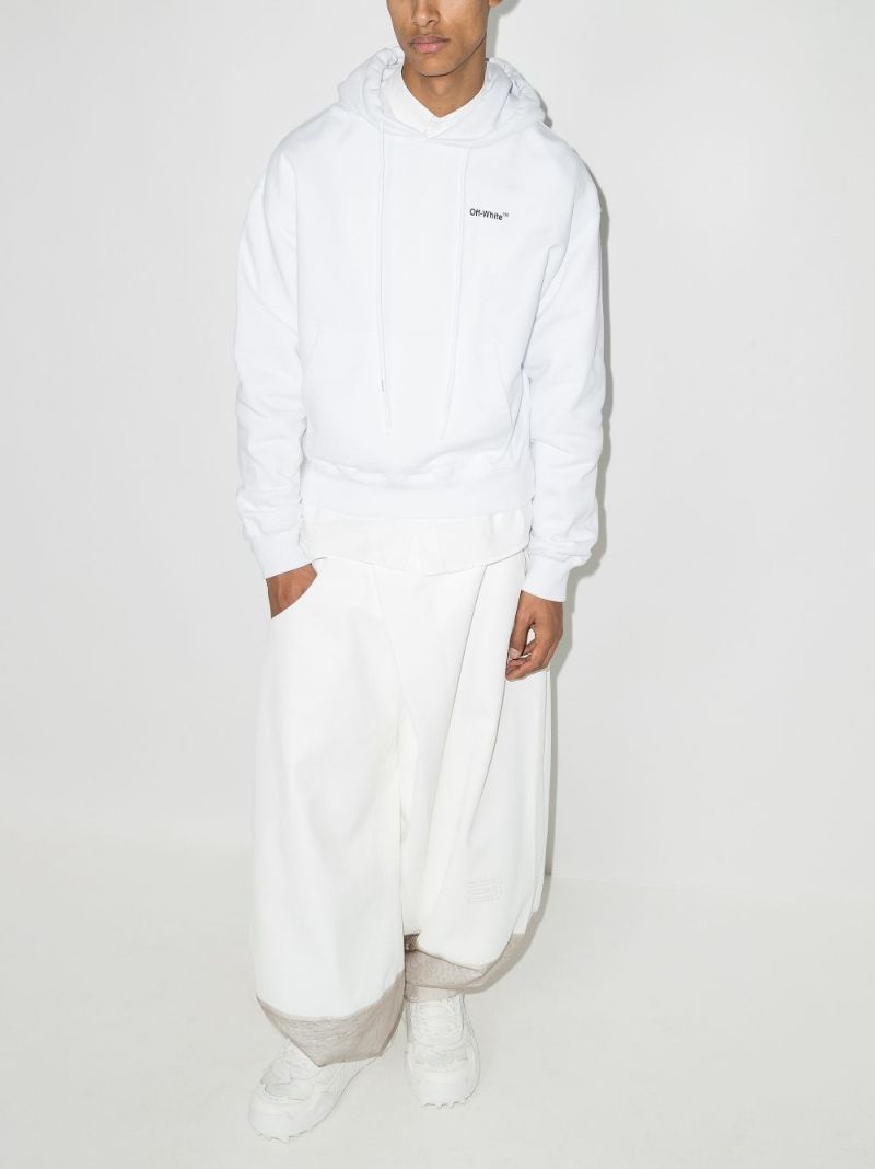 White Caravaggio Arrow Logo Hoodie