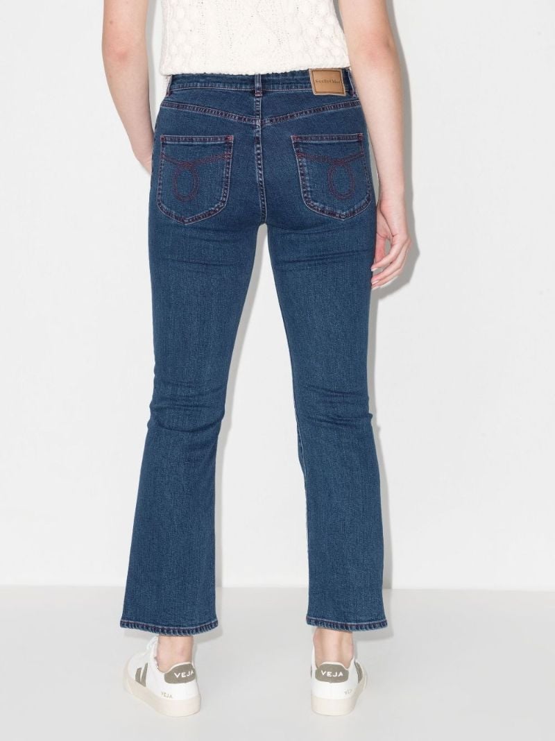Blue Flared Cropped Jeans