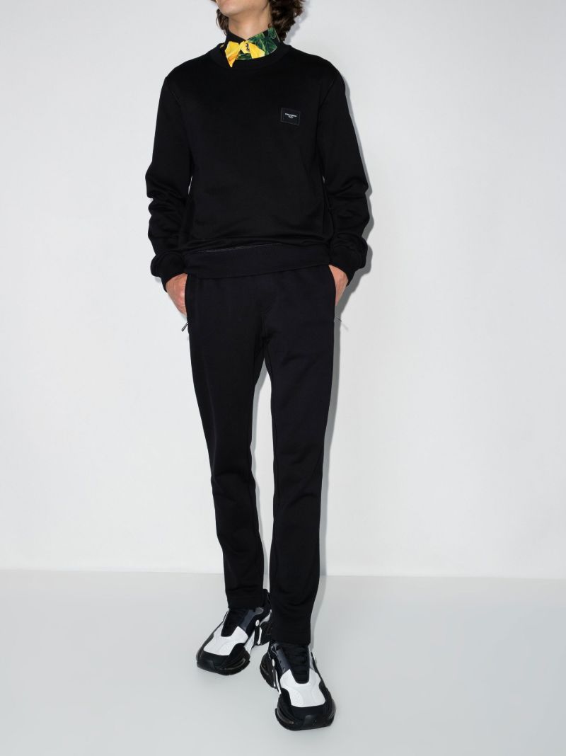 Black Logo Cotton Track Pants