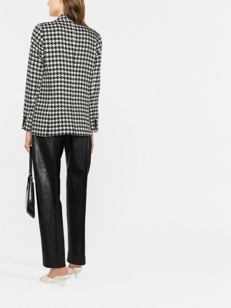 White and Black Madeline Houndstooth Blazer