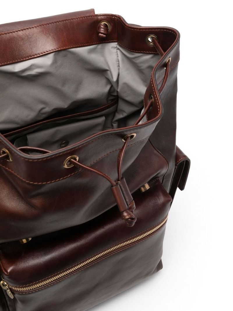 Brown City Leather Backpack