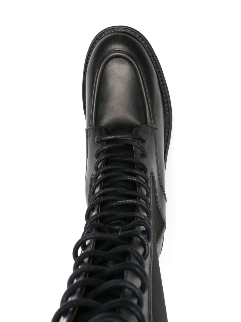 Black Merlo Lace-up Leather Boots
