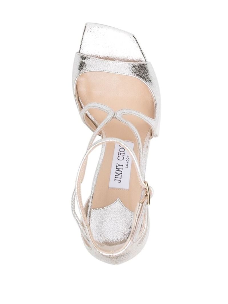 Silver Azia 95mm Leather Sandals
