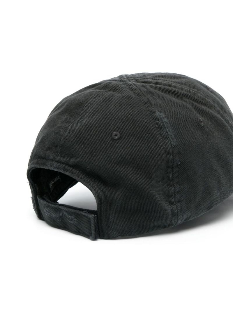 Black Embroidered Logo Twill Baseball Cap