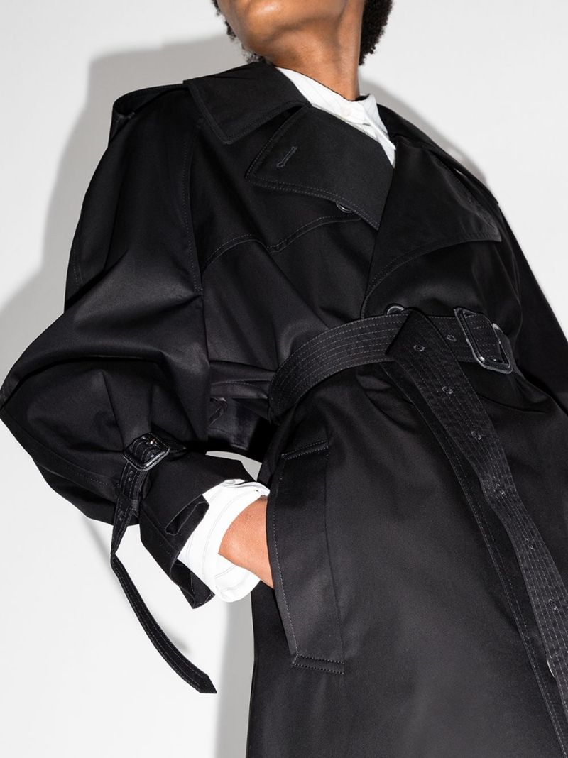 Black Double-breasted Trench Coat