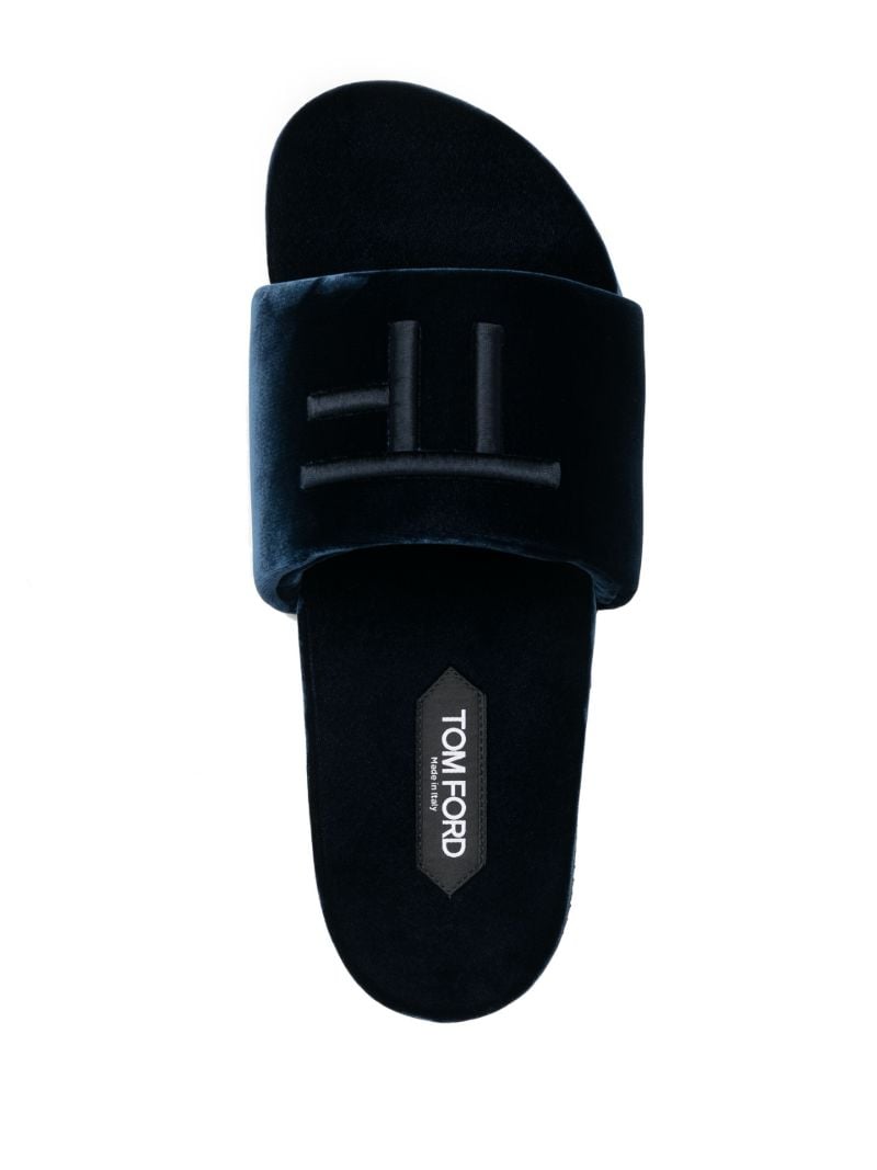 Blue Harrison Logo Velvet Slides