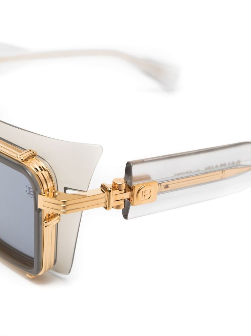 Grey Admirable Rectangle-frame Sunglasses