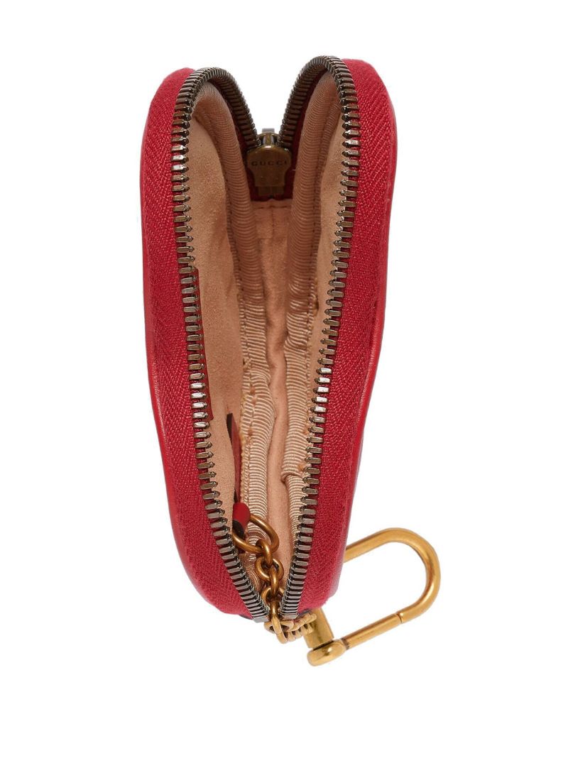Red Gg Marmont Heart Leather Coin Purse