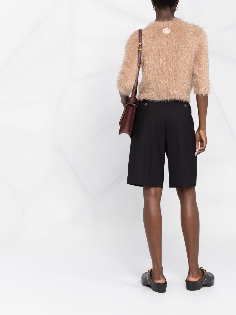 Neutral Cropped Fluffy Knit Sweater
