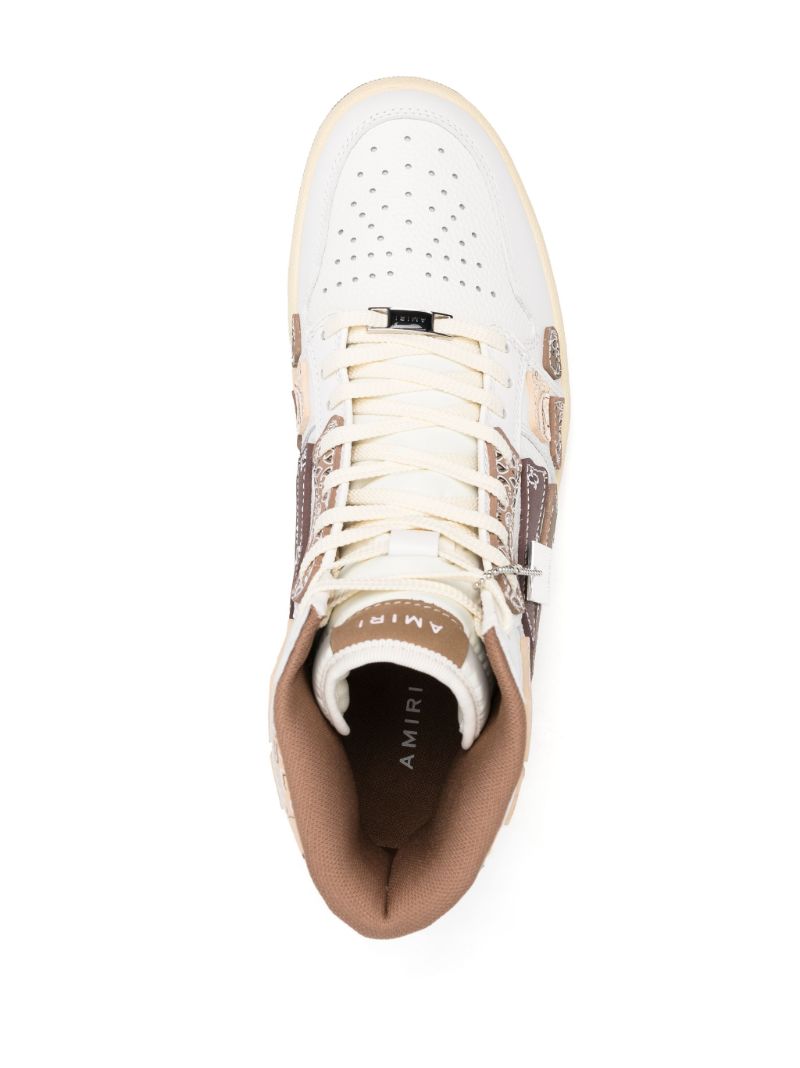 White Skel Top Hi Bandana Leather Sneakers